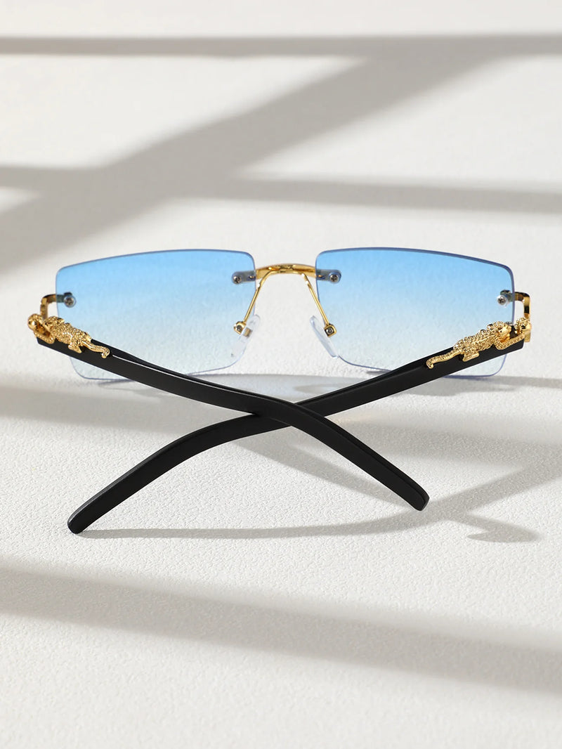 Óculos de Sol Frameless Rectangular Fashionable – Estilo Moderno e Proteção UV400
