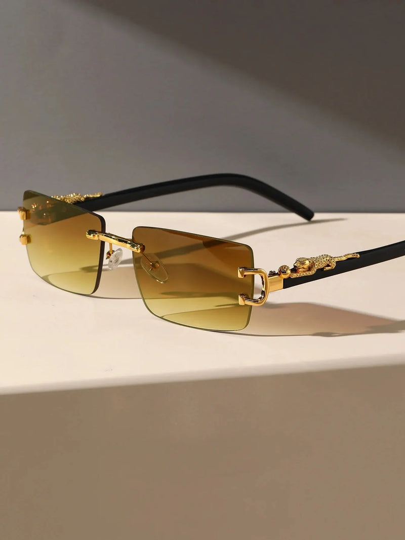 Óculos de Sol Frameless Rectangular Fashionable – Estilo Moderno e Proteção UV400
