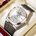 Relógio Masculino de Luxo Silver Quartz