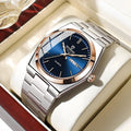 Relógio Masculino de Luxo Silver Quartz
